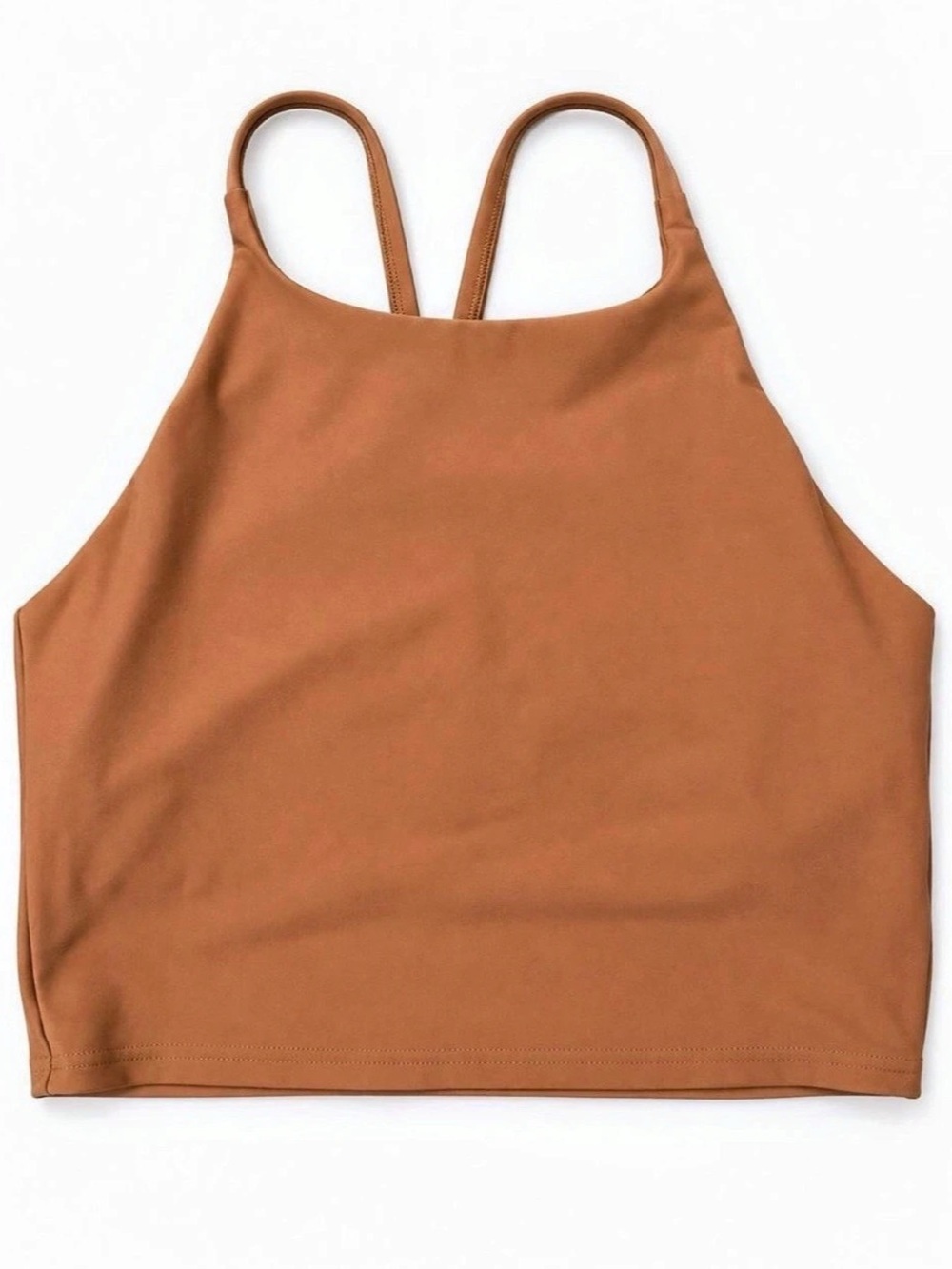 Old Navy Powersoft Light Support High-Neck Crop Tank Top Brown Large